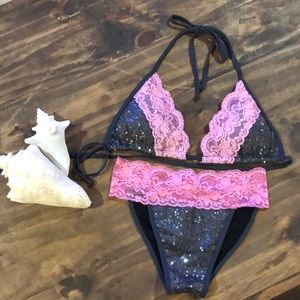 Daisy Beachwear Sequin & Lace Bikini NWOT